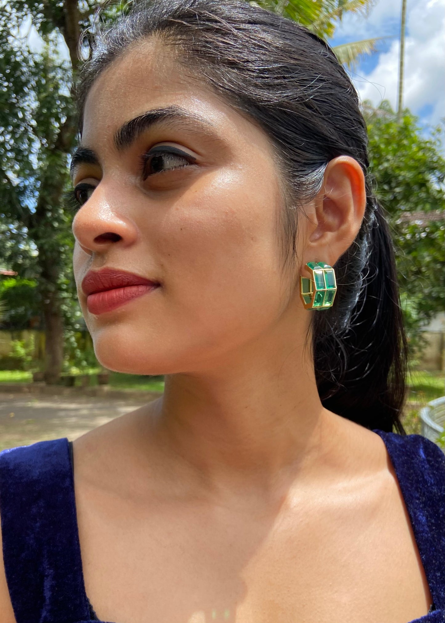 Deco Hoop Studs