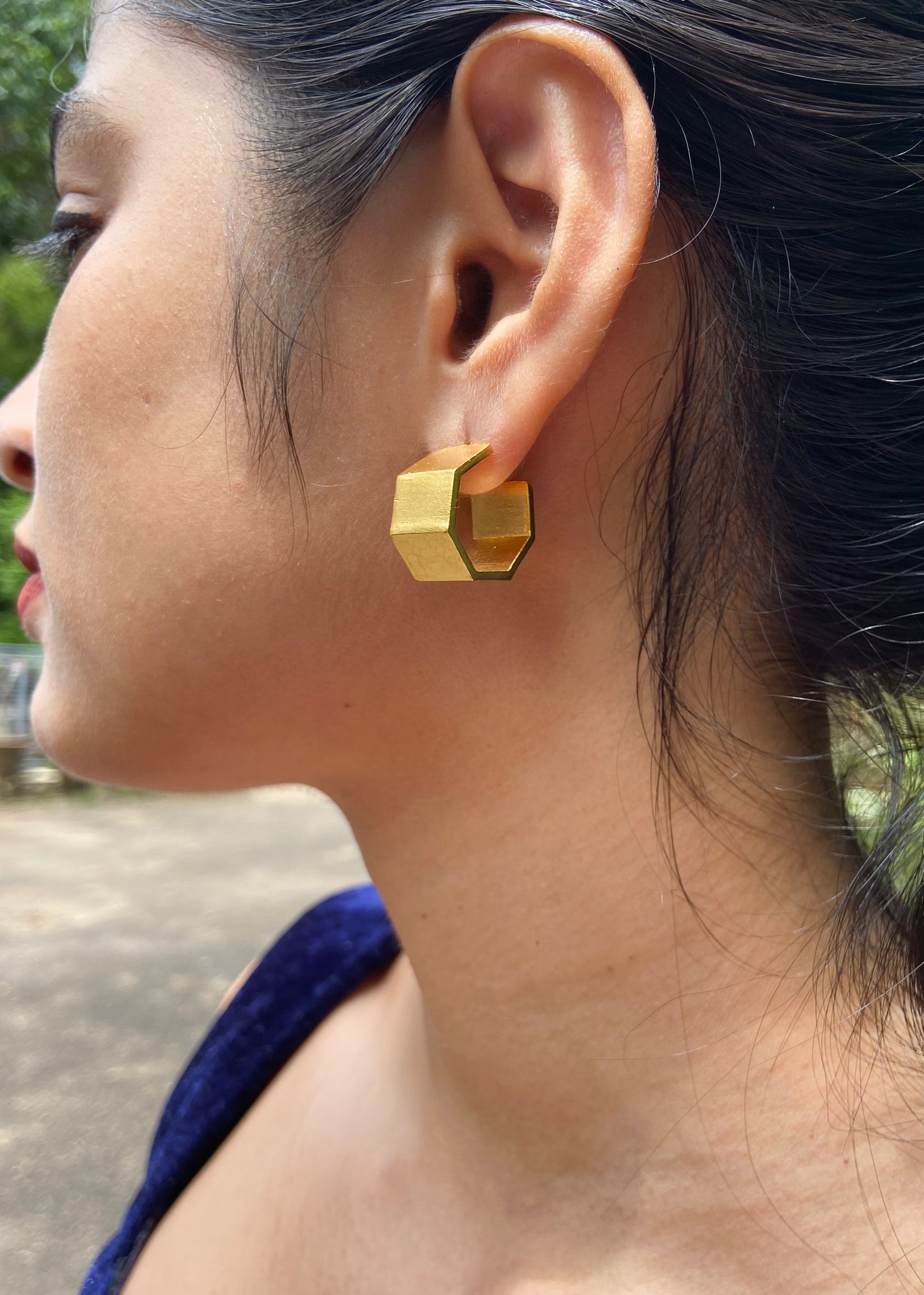 Hexa Hoop Studs