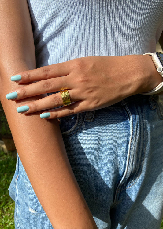 Aki Beaten Texture Ring