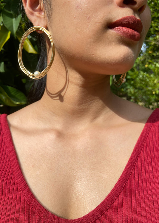 Orbit Pearl Studs